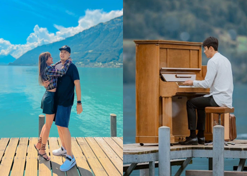 Nhiều cặp đôi lưu lại khoảnh khắc hạnh phúc tại điểm Hyun Bin chơi đàn trong phim.