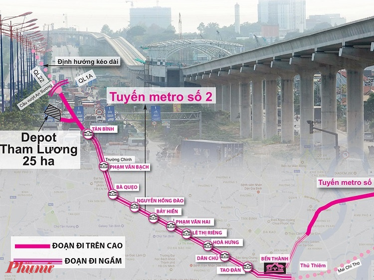 Đường đi của tuyến metro số 2