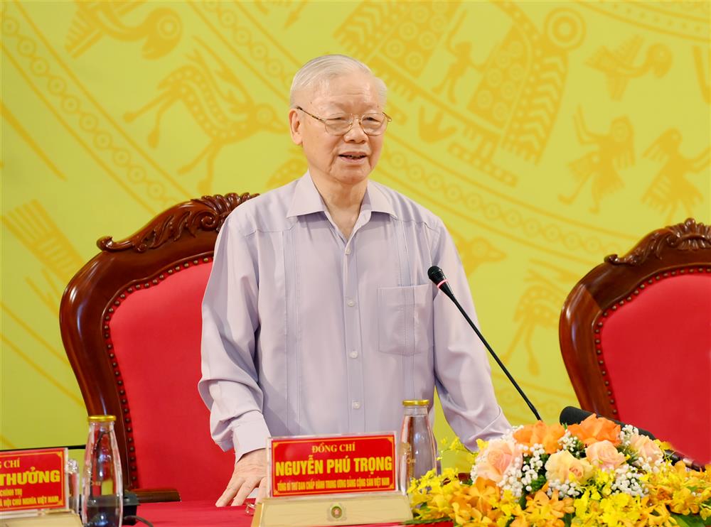 Tổng Bí thư Nguyễn Phú Trọng phát biểu chỉ đạo tại hội nghị - Ảnh: BCA
