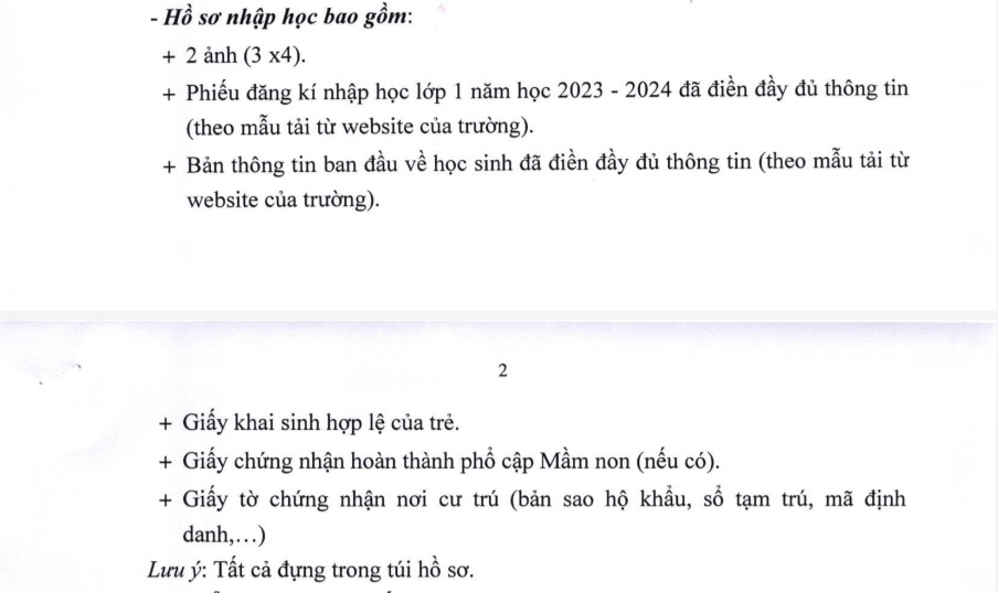 Yêu cầu về sổ hộ khẩu, tạm trú của Trường TH, THCS, THPT Nam Sài Gòn trong tuyển sinh đầu cấp năm học 2023-2024