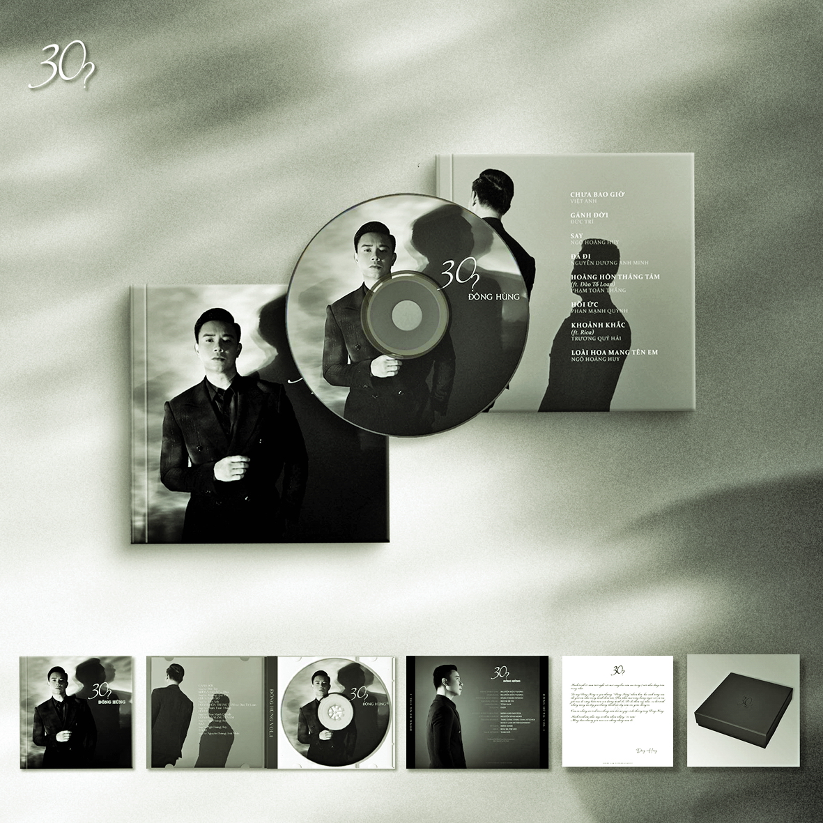 Album 30? của Đông Hùng sử dụng tông đen - trắng làm màu chủ đạo