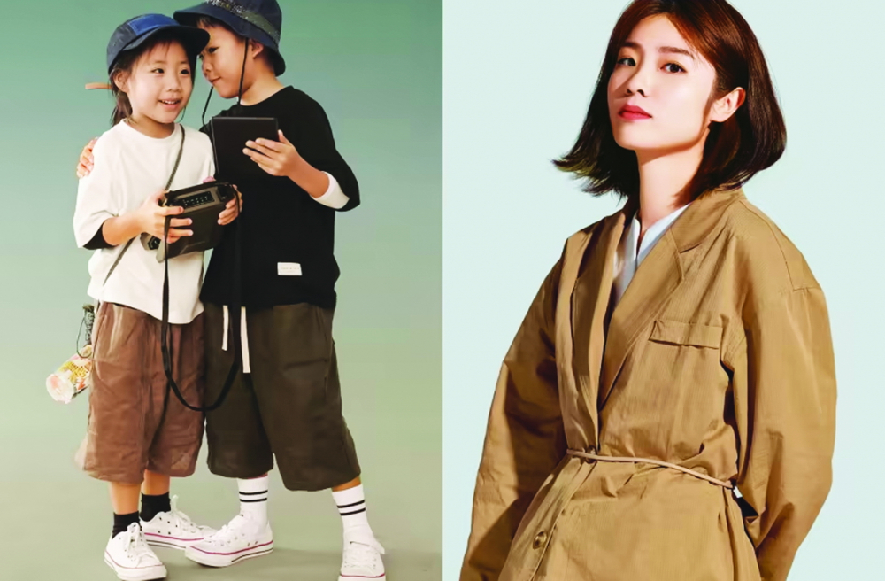 Nhà thiết kế người Singapore Xie Qian Qian (bên phải) rất tâm huyết với các thiết kế quần áo bền vững, phi giới tính dành cho trẻ em