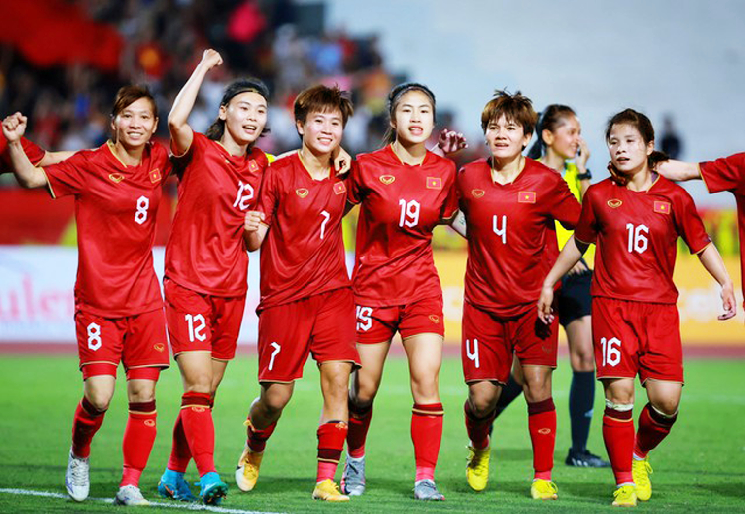 Đội tuyển bóng đá nữ Việt Nam  với thành tích lịch sử có mặt ở 2023 FIFA Women's World Cup ẢNH: Thông tấn xã việt nam