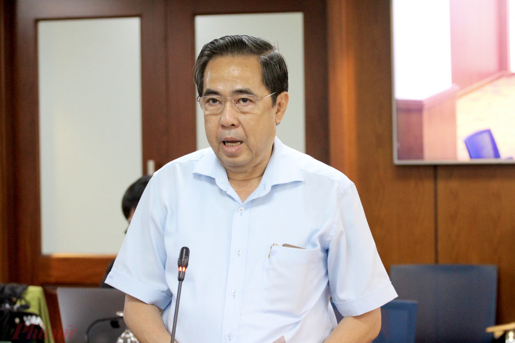Ông Nguyễn Văn Lâm - Phó Giám đốc Sở Lao động - Thương binh và xã hội TPHCM phát biểu tại buổi họp báo. Ảnh: Thành Nhân