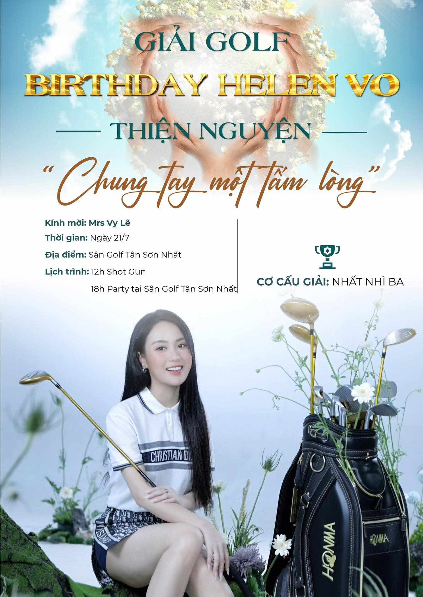 Giải golf với chủ đề “Chung tay một tấm lòng” gây quỹ mổ tim và lắp chân giả cho trẻ em khó khăn - Ảnh: nhân vật cung cấp