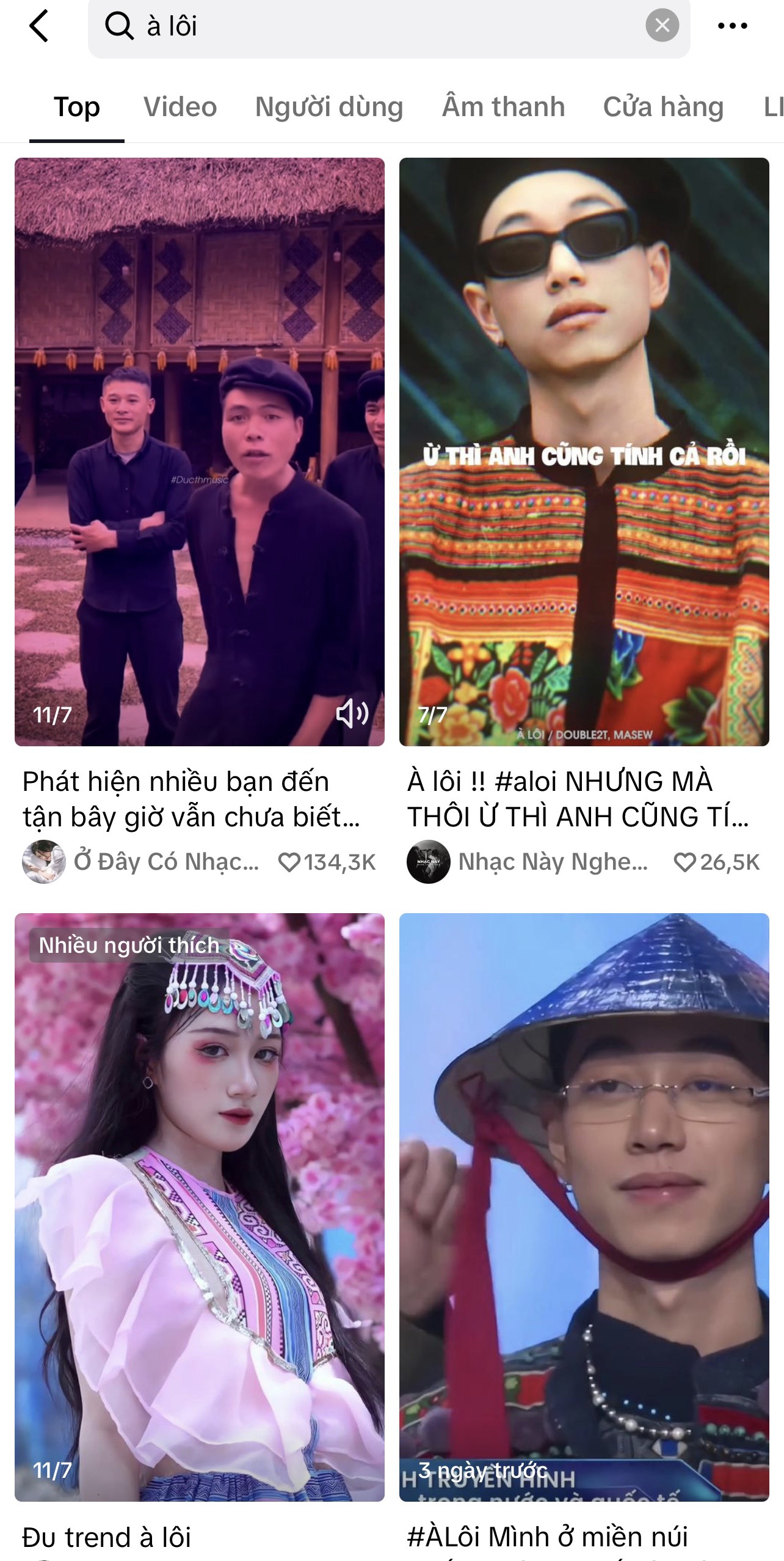 Trên TikTok có hàng trăm ngàn video sử dụng nhạc nền từ bài À lôi