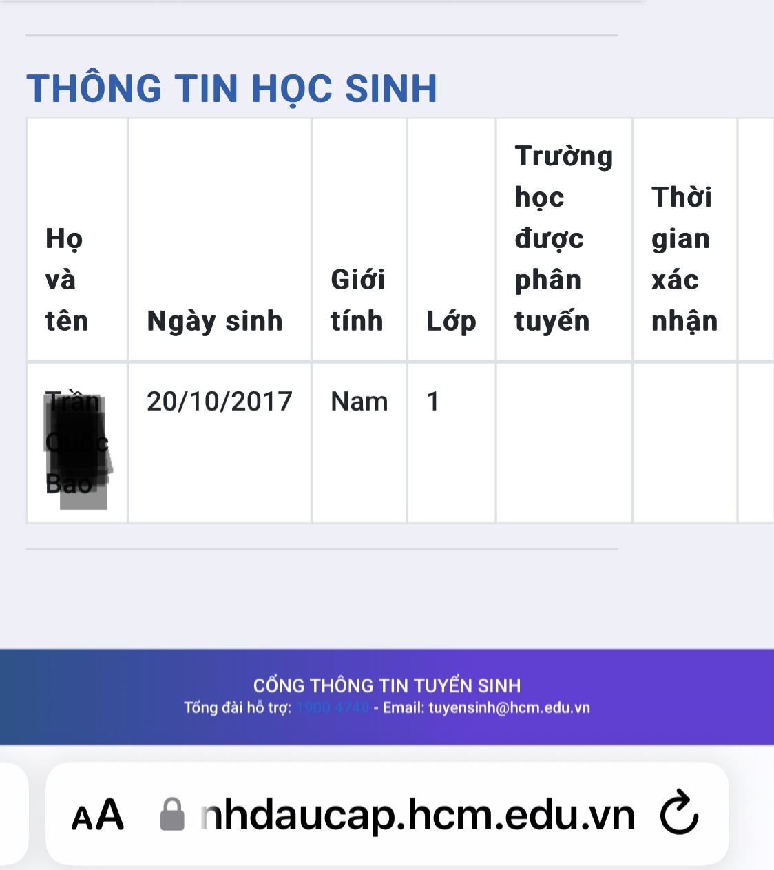 Một trường hợp học sinh chưa được quận 1, quận 4 phân tuyến