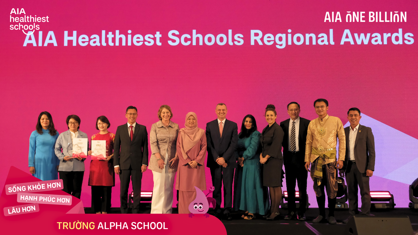 Những trường học chiến thắng trong khu vực đã được công bố tại lễ trao giải được tổ chức tại Malaysia - Ảnh: AIA