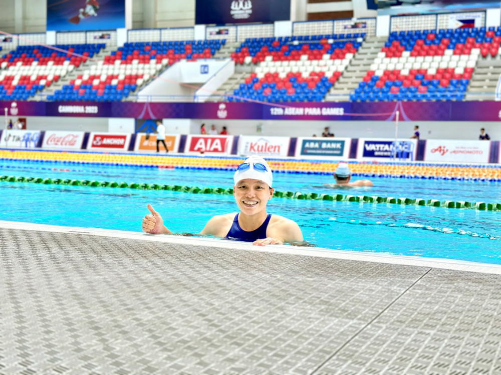 Nguyễn Thị Sari là một trong những vận động viên bơi lội người khuyết tật hàng đầu  Đông Nam Á - Ảnh do nhân vật cung cấp