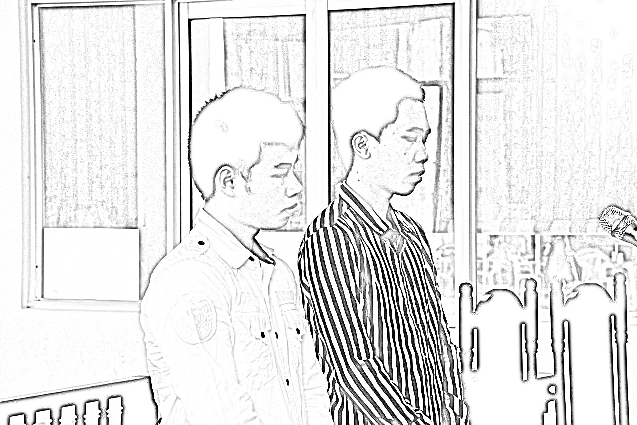 Bị cáo Đạt và Sang tại phiên xét xử