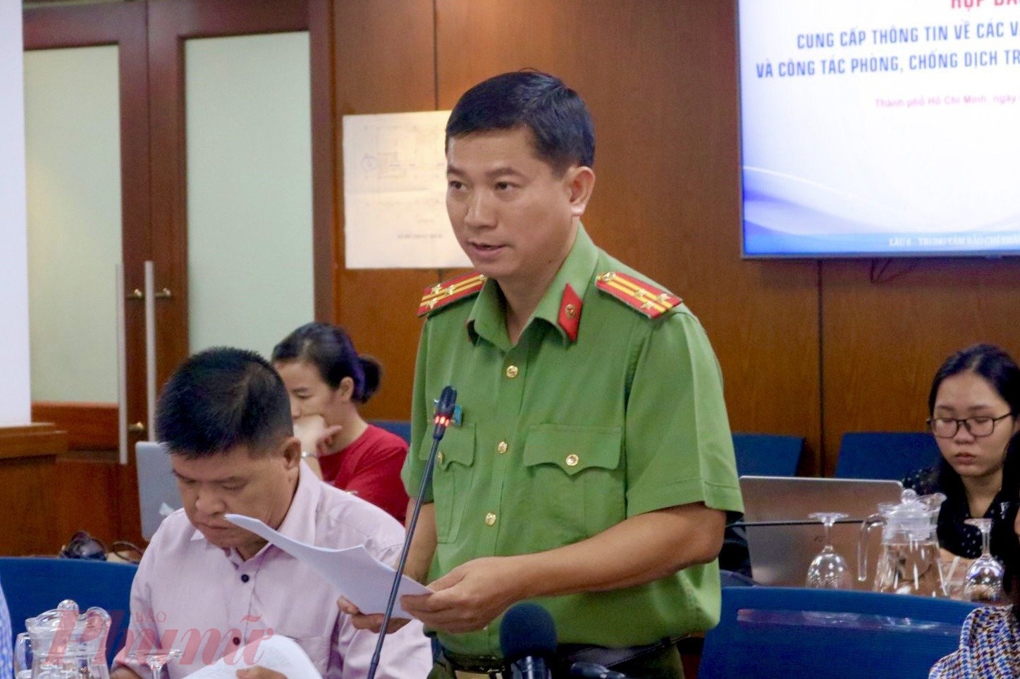 Thượng tá Lê Mạnh Hà -  Phó trưởng phòng tham mưu Công an TPHCM đã thông tin về việc xử lý các tổ chức tín dụng đen trên địa bàn TPHCM