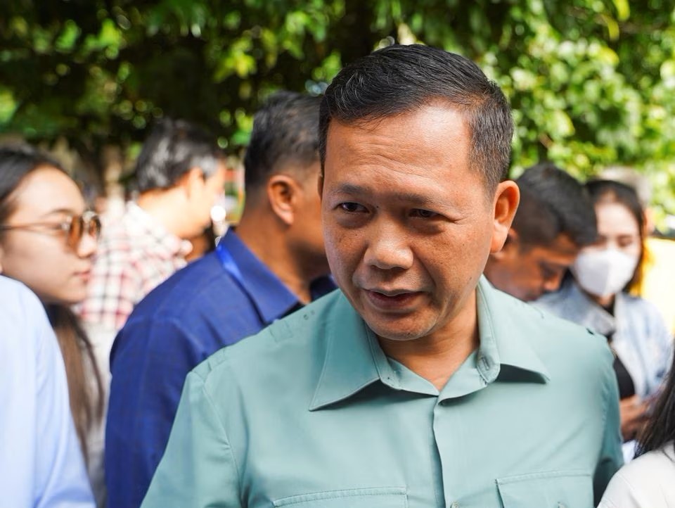 Ông Hun Manet xuất hiện tại một điểm bỏ phiếu vào ngày tổng tuyển cử 23/7 của Campuchia, ở Phnom Penh, Campuchia