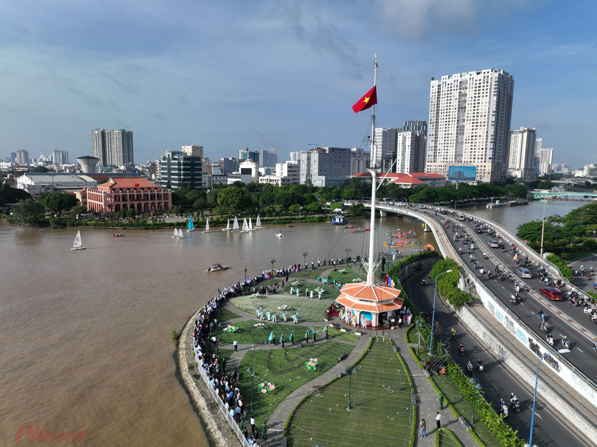 Một gốc sông Sài Gòn nhìn từ trên cao. Ảnh: Quốc Thái