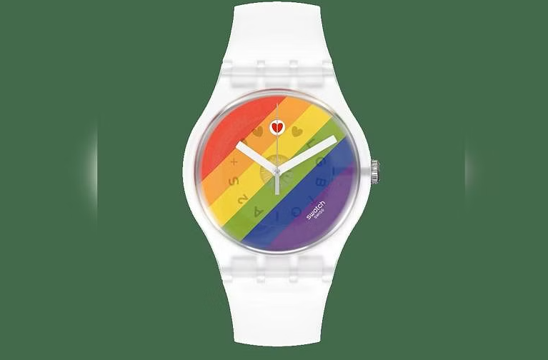 Chính quyền Malaysia đã thu giữ khoảng 170 chiếc đồng hồ có màu cầu vồng từ Bộ sưu tập Swatch's Pride vào tháng Năm. ẢNH: SWATCH