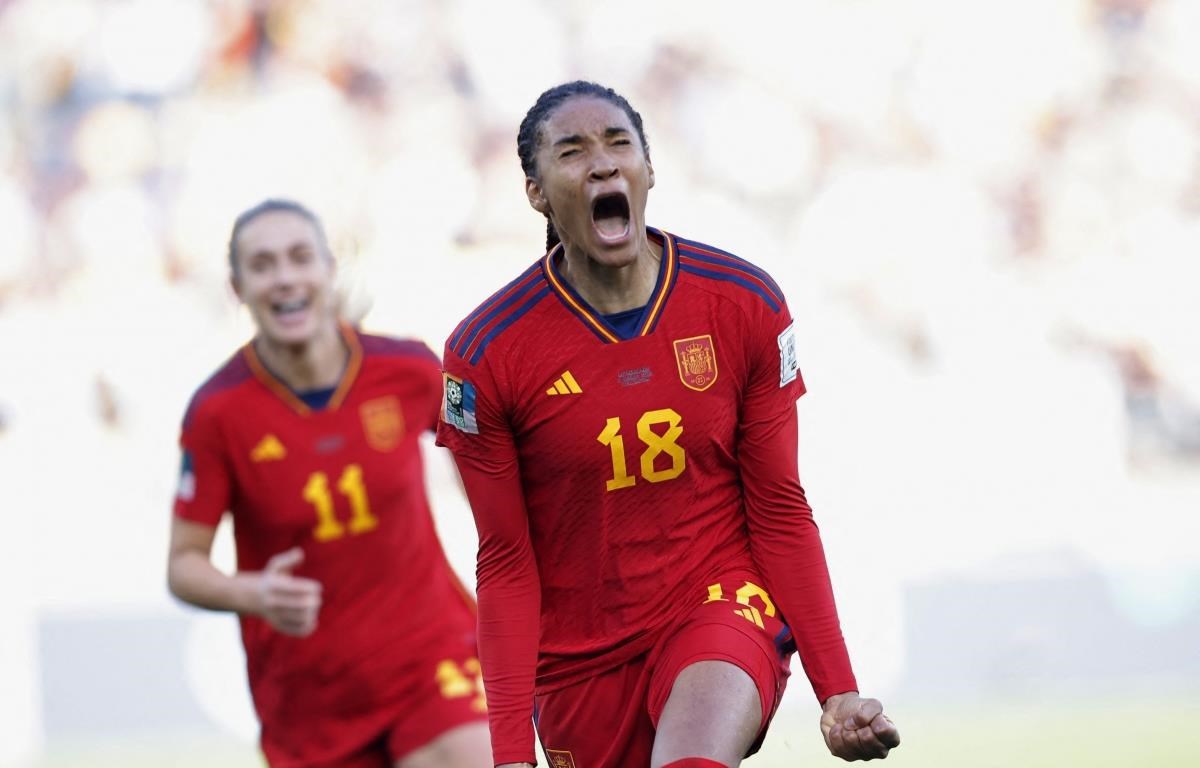 Salma Paralluelo ghi bàn quyết định giúp Tây Ban Nha vào bán kết World Cup Nữ 2023. (Nguồn: Reuters)