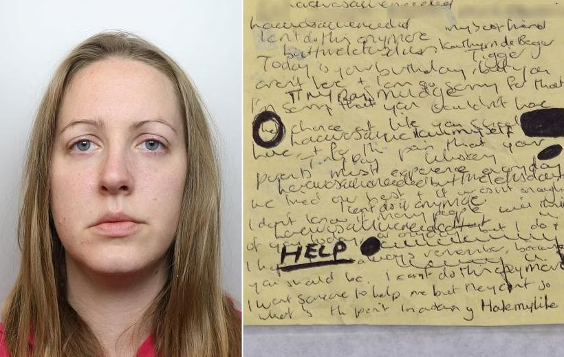 Một bức thư viết tay được các nhân viên cảnh sát tìm thấy khi khám xét nhà của Lucy Letby có nội dung: “Tôi là một kẻ xấu xa kinh khủng.” ẢNH: REUTERS