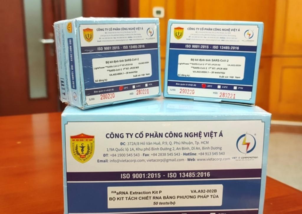 Bộ sản phẩm kit test của Công ty Việt Á