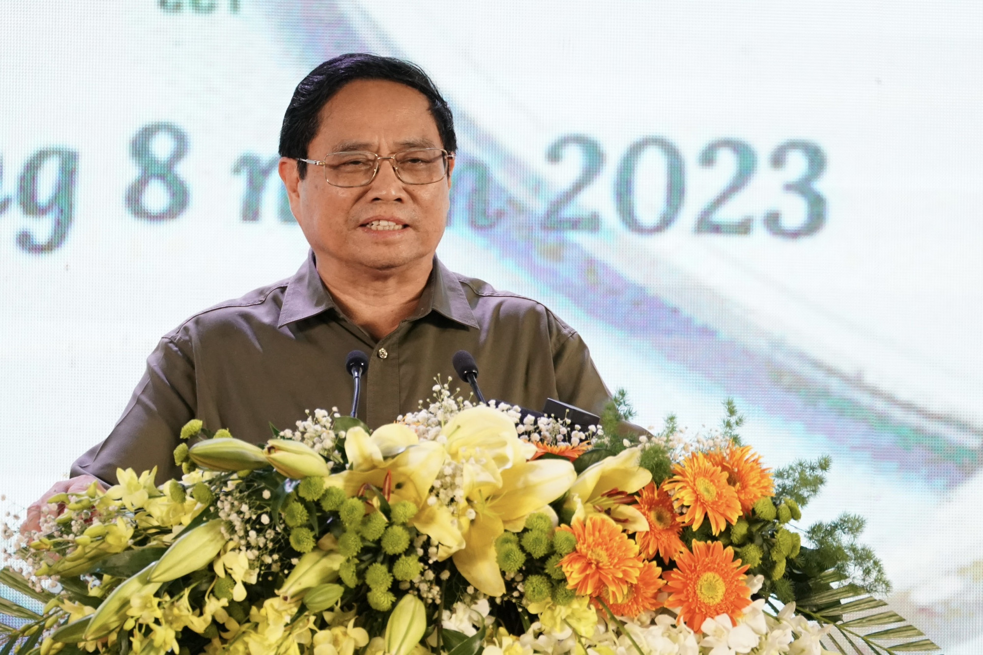 Thủ tướng Chính phủ Phạm Minh Chính phát biểu tại lễ khởi công.