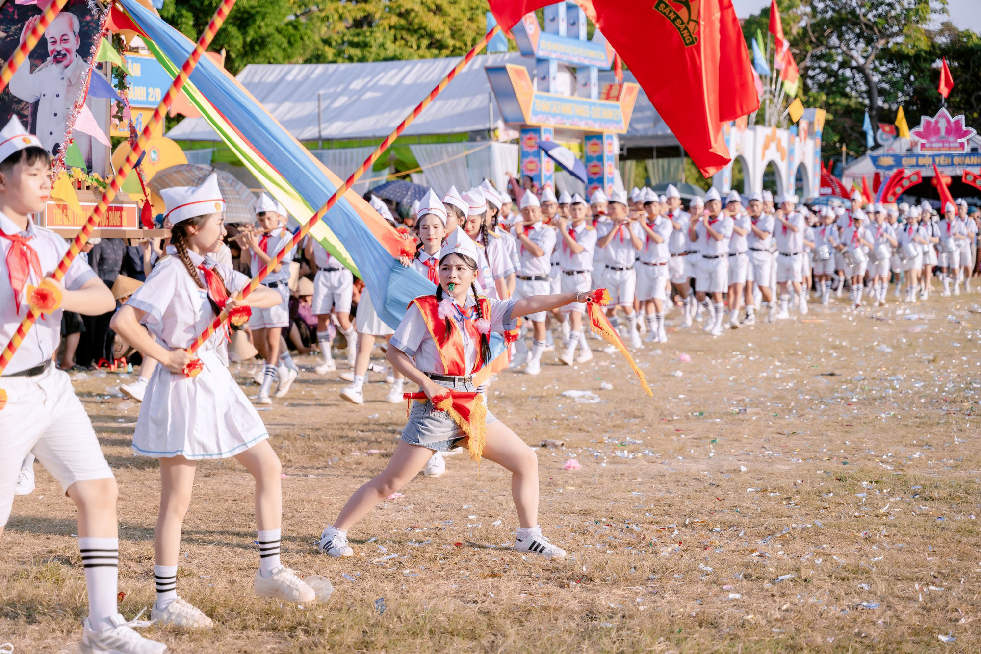 Kỷ niệm 78 năm Ngày Cách mạng Tháng 8, Quốc khánh 2/9 (1945-2023) nhiều địa phương trên địa bàn tỉnh Nghệ An tổ chức các hoạt động văn hóa, văn nghệ. Đặc biệt trong số này Hội thi nghi thức Đội - Ảnh: Đức Nguyễn