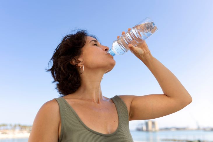 Uống đủ nước mỗi ngày: Thường xuyên uống nước sẽ làm giảm cảm giác thèm ăn, hỗ trợ giảm cân hiệu đồng thời rất có lợi cho da. Một nghiên cứu cho thấy tăng lượng nước uống hằng ngày sẽ giúp da được hydrat hóa và trở nên đẹp hơn.