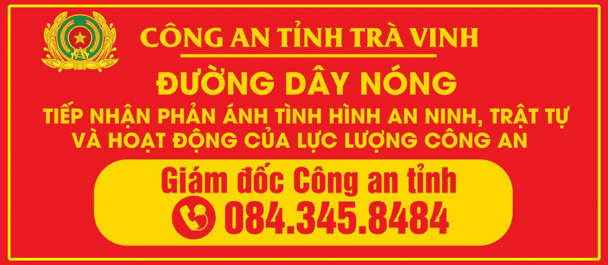 Số điện thoại đường dây nóng của đại tá Trần Xuân Ánh - Giám đốc Công an tỉnh Trà Vinh