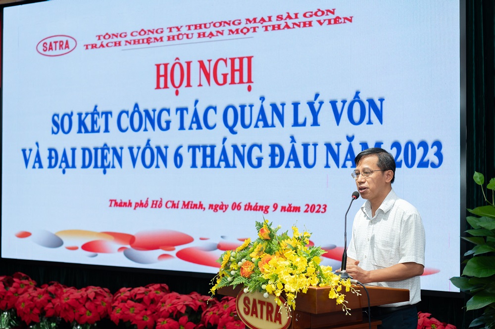 Đại diện vốn của SATRA chia sẻ về tình hình hoạt động tại doanh nghiệp có vốn góp của SATRA - Ảnh: SATRA