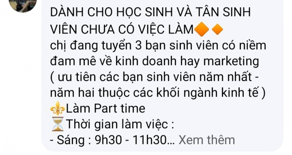 Nhiều thông báo mời gọi tân sinh viên liên tục xuất hiện trên trang fanpage chính thức của Trường đại học Tài chính - Marketing - Ảnh chụp màn hình