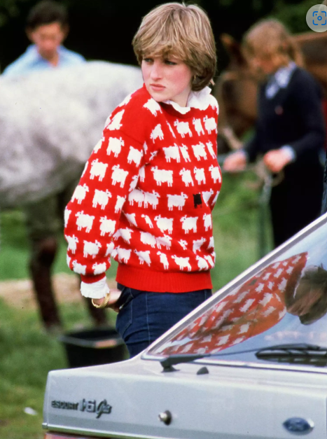Công nương Diana mặc chiếc áo len có thêu những chú cừu tại một trận thi đấu thể thao tổ chức tháng 6/1981 - Ảnh: Timothy Graham/