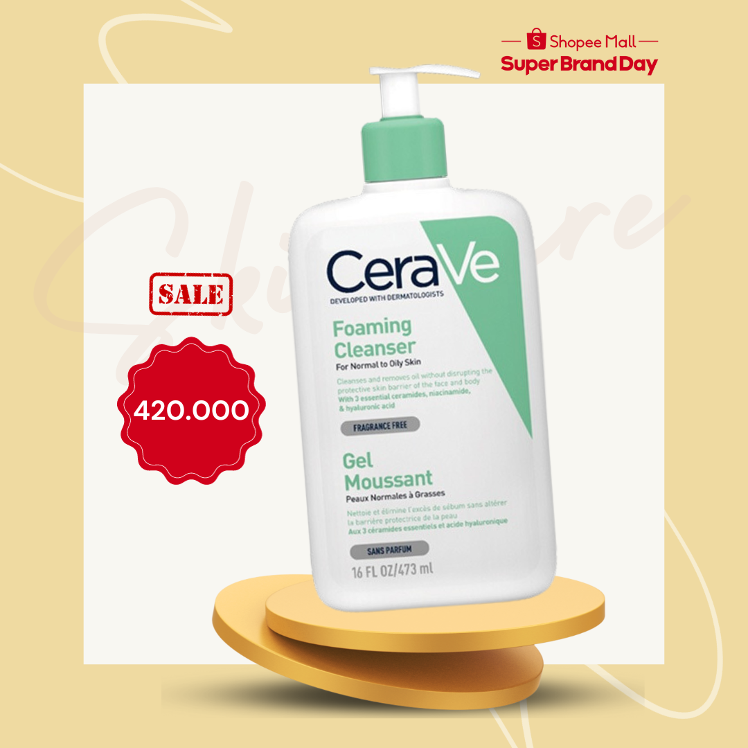 Chốt đơn sữa rửa mặt CeraVe Foaming Cleanser 473ml ngay hôm nay trên Shopee Mall để có giá tốt. Chi tiết: https://shope.ee/qHg9aQR9N - Giấy CBSPMP số 169170/22/CBMP-QLD