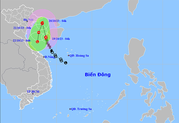 Vị trí, đường đi của bão số 5