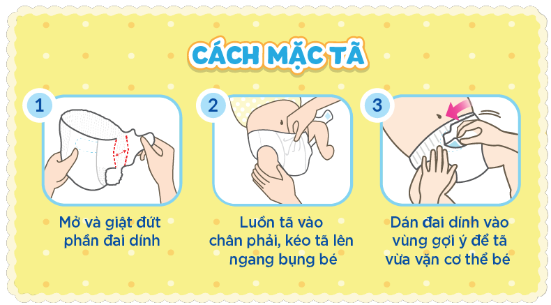 Cách mặc tã quần mở một bên Bobby dành cho trẻ sơ sinh dưới 6 tháng tuổi