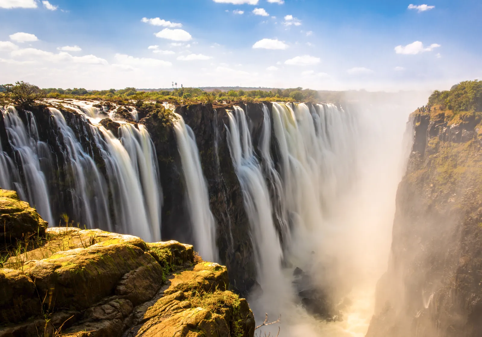 Thác Victoria, Zambia và Zimbabwe Không gì có thể so sánh được với việc đứng trước thác nước lớn nhất thế giới, trải dài hàng dặm. Hãy ghé thăm vào khoảng thời gian từ tháng 2 đến tháng 5 (sau mùa mưa của khu vực) để có tầm nhìn rõ ràng nhất về 500 triệu lít nước đổ xuống thác cứ sau 60 giây.