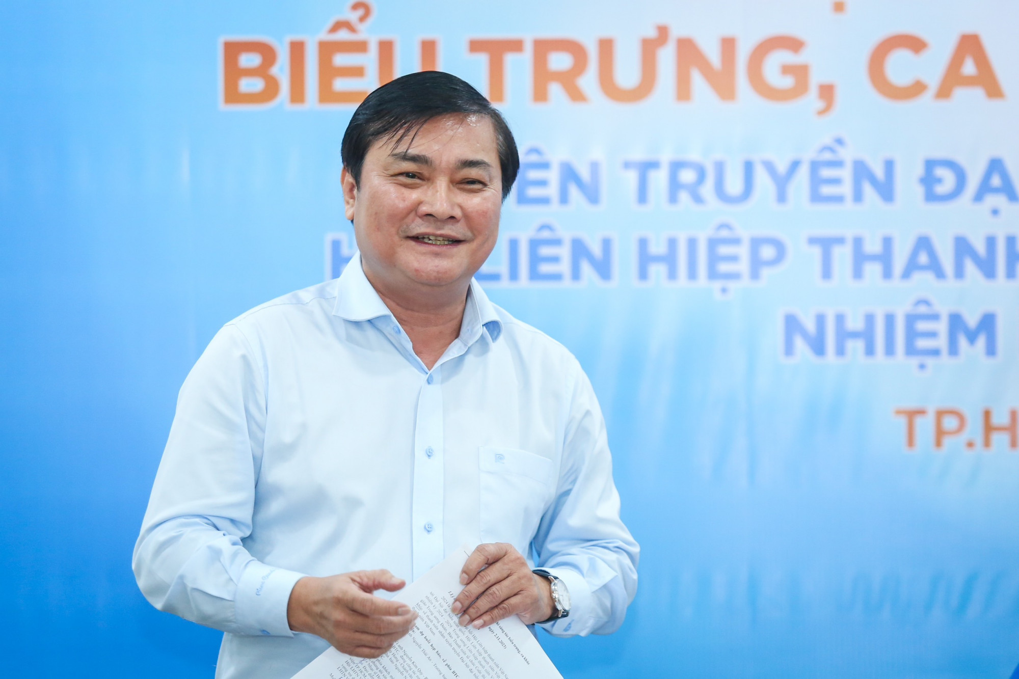 Ông Nguyễn Ngọc Toàn - Tổng biên tập báo Thanh Niên phát biểu tổng kết, tiếp thu ý kiến tại họp báo