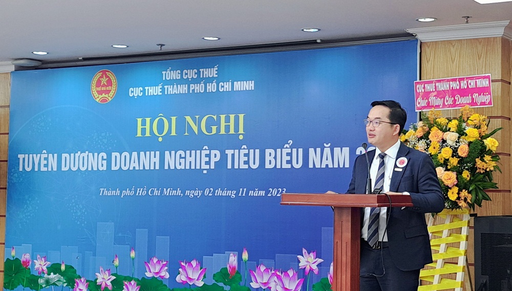 Đại diện Nam A Bank phát biểu tại hội nghị - Ảnh: Nam A Bank