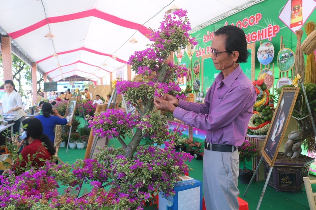 Gian hàng trưng bày sản phẩm về hoa của TP Sa Đéc