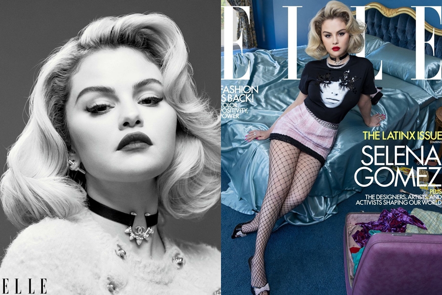 Trước đó, Selena Gomez cũng từng diện đồ và trang điểm theo phong cách của biểu tượng Marilyn Monroe khi làm mẫu cho tạp chí. Người đẹp uốn tóc ngắn bềnh bồng, kẻ mắt mèo và tô son đỏ mọng mang đến vẻ đẹp cổ điển đầu quyến rũ.