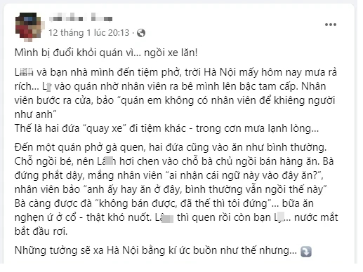 Bài đăng của anh L. trên mạng xã hội - Ảnh chụp màn hình