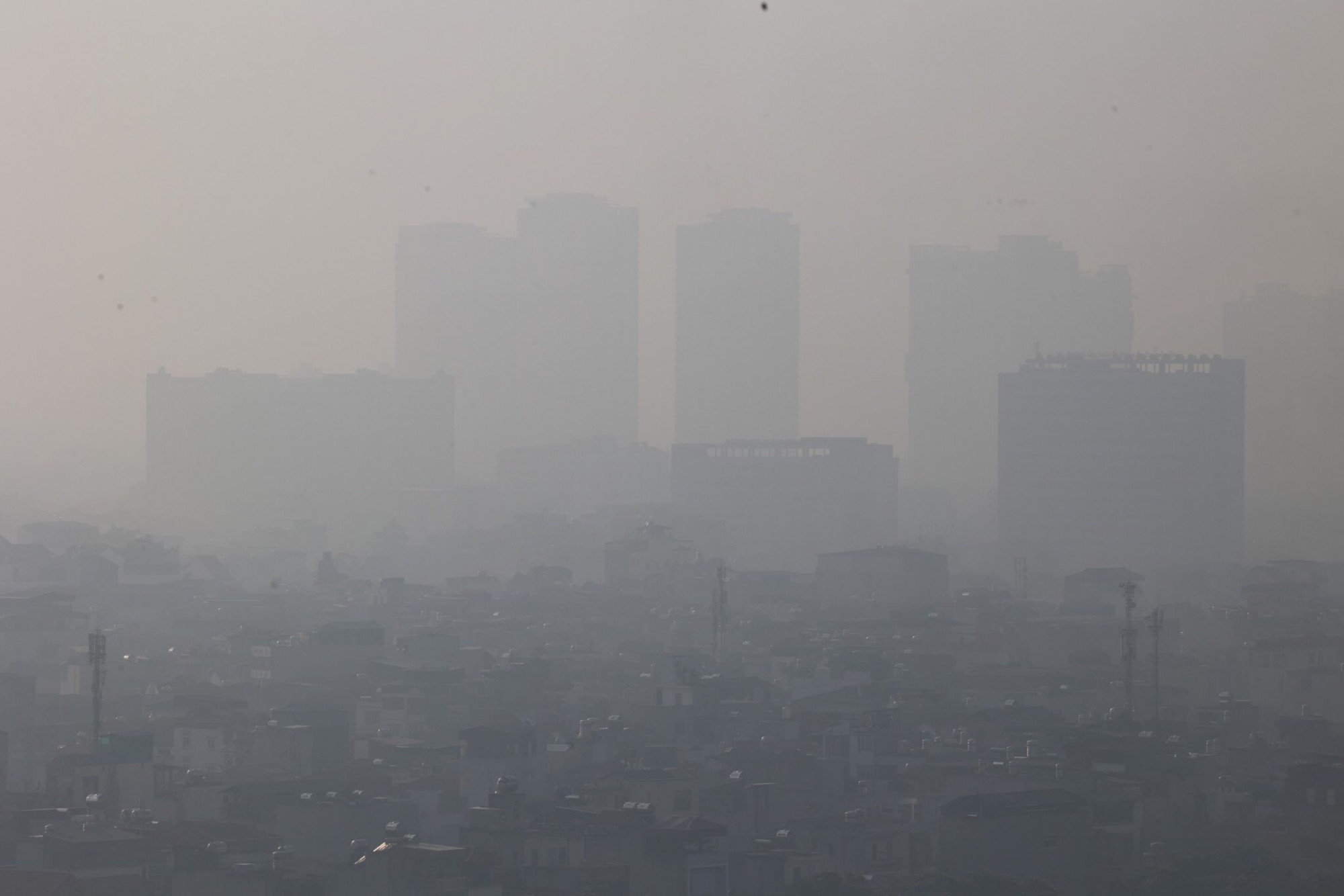 Hình ảnh ô nhiễm không khí ghi tại Hà Nội