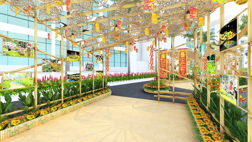 Khu trưng bày hình ảnh Hội hoa xuân Phú Mỹ Hưng qua các năm