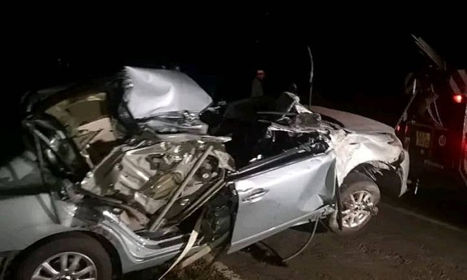 Chiếc xe của Kipchum sau tai nạn