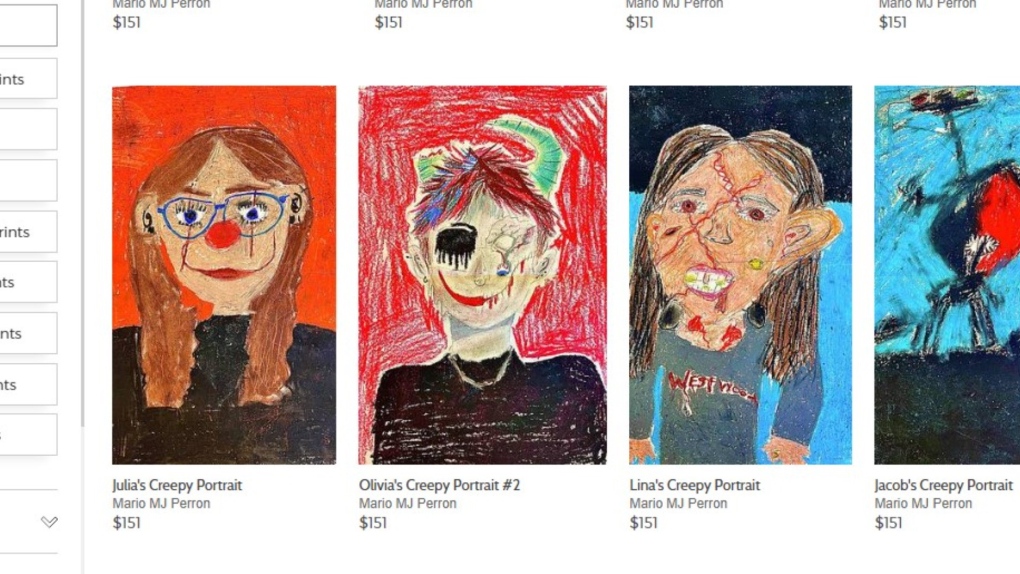 Các bức họa của học sinh bị giáo viên mỹ thuật rao bán trên mạng xã hội - Ảnh: 