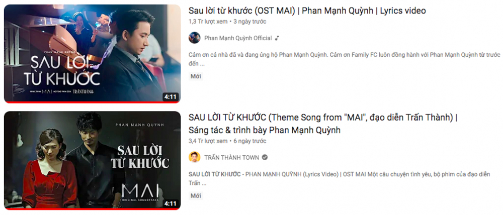 Sau lời từ khước đạt lượt view khá tốt trên YouTube -  Ảnh chụp màn hình