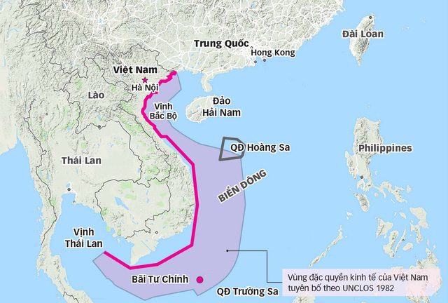 Bãi Tư Chính cách bờ biển Vũng Tàu khoảng 296 km. Nguồn: biendong.net