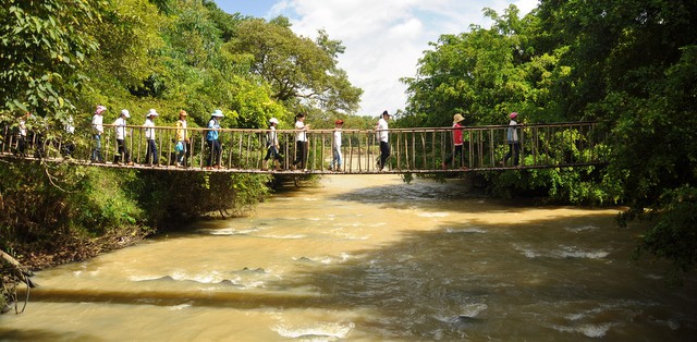 Khu du lịch (KDL) Bản Đôn thuộc xã Ea Huar, huyện Buôn Đôn, cách trung tâm TP Buôn Ma Thuột 36km về hướng tây. Đây là vùng đất huyền thoại với nghề săn bắt, thuần dưỡng voi. Đến đây, ngoài chụp hình cùng hoa cà phê, bạn còn được tham quan thác 7 nhánh, cầu treo, mộ vua săn voi... 