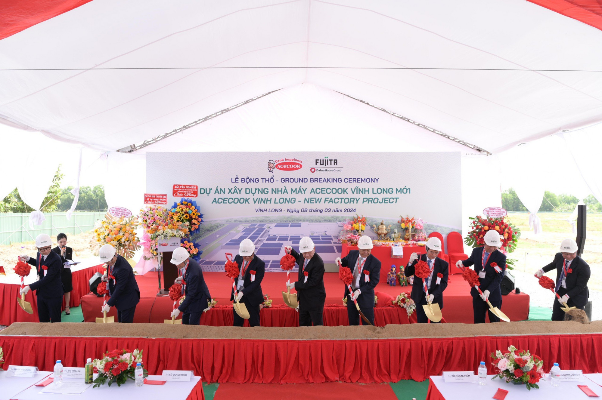 Lễ động thổ Dự án nhà máy Acecook Việt Nam mới tại Tỉnh Vĩnh Long - Ảnh: Acecook Việt Nam