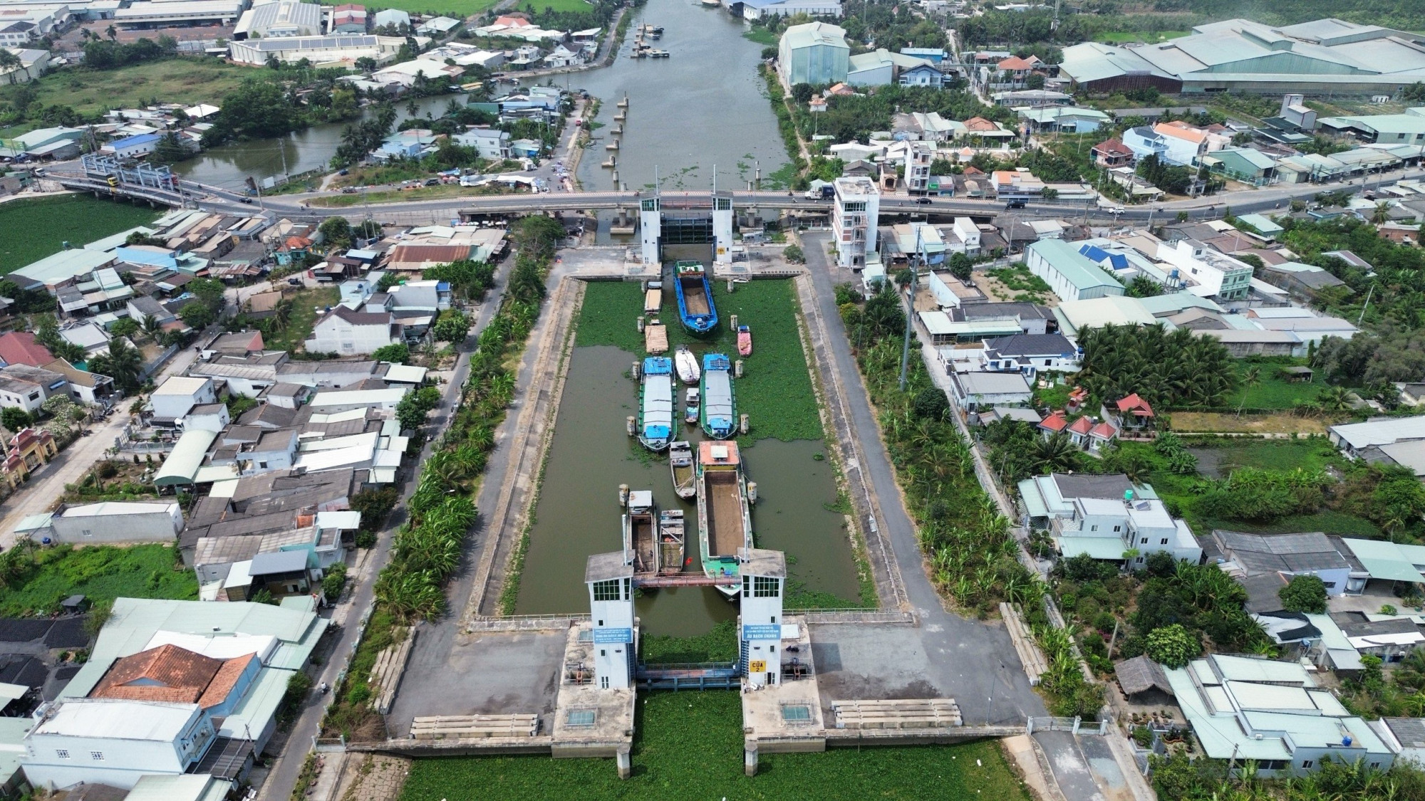 Âu tàu Rạch Chanh nhìn từ trên cao