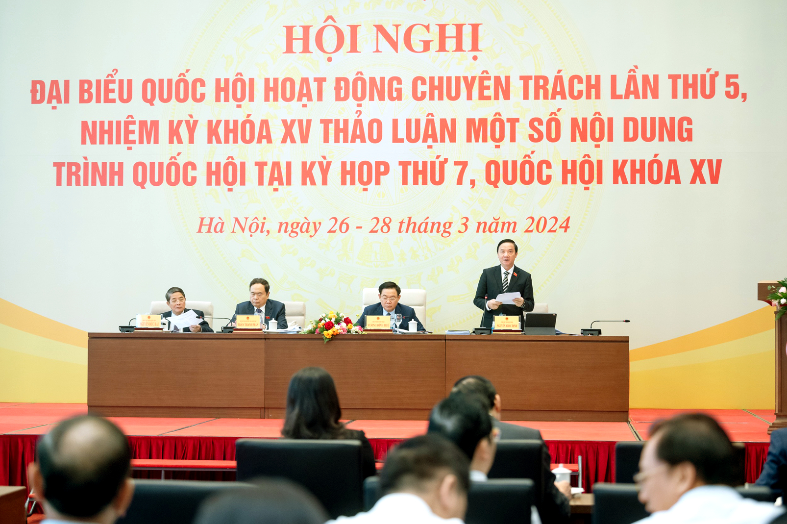 Hội nghị đại biểu Quốc hội hoạt động chuyên trách lần thứ năm sáng 26/3