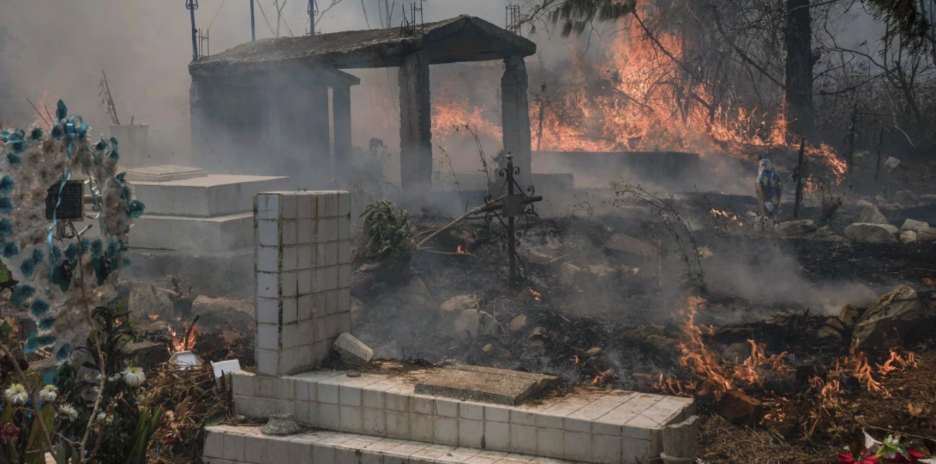 Cháy rừng thiêu rụi một số ngôi nhà của người dân.