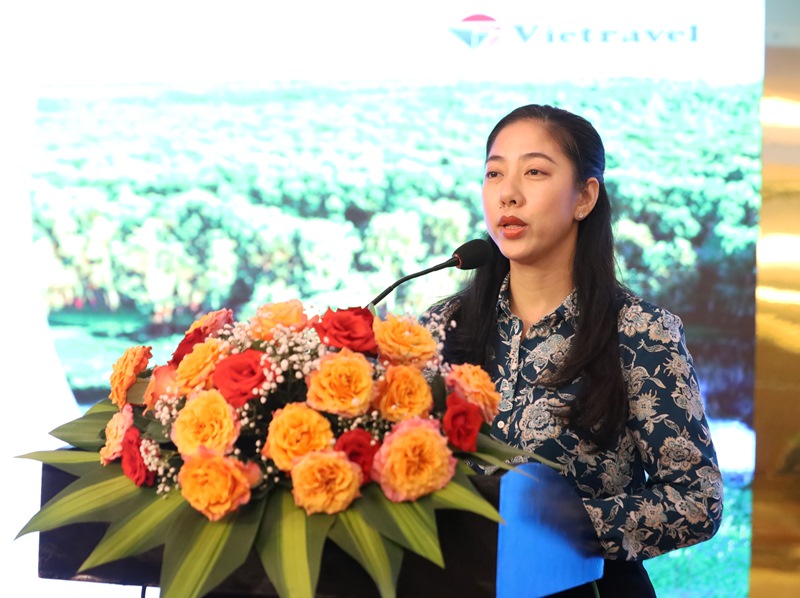 Bà Lê Đình Minh Thy - Giám đốc Vietravel chi nhánh Cần Thơ - phát biểu