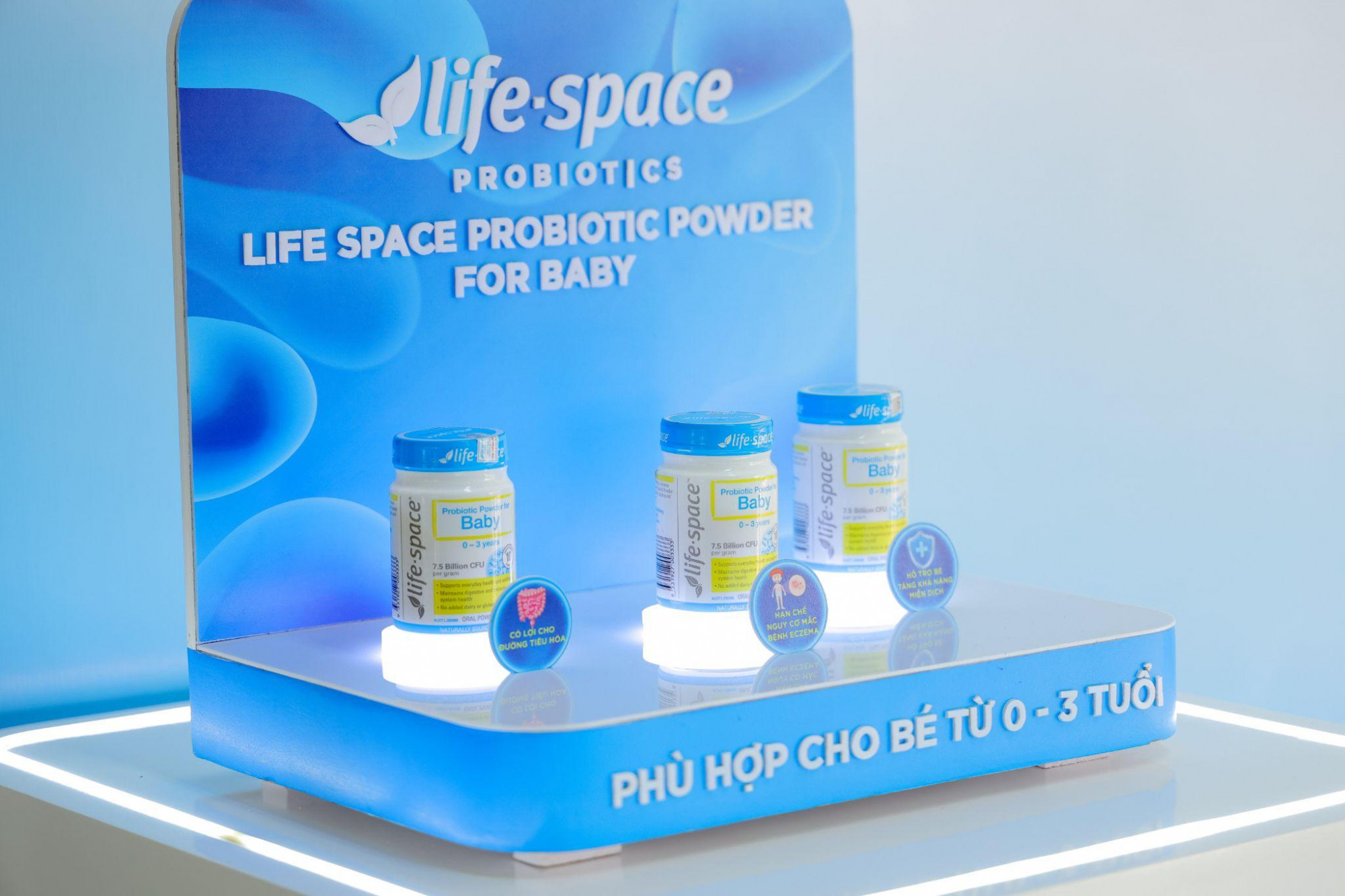 Đa dạng về chủng loại men vi sinh theo nhu cầu và độ tuổi, sản phẩm Life-Space for Baby phù hợp cho các nhu cầu cần thiết về cân bằng hệ vi sinh đường ruột cho bé từ 0-3 tuổi - GPQC số  280/2023/XNQC-ATTP